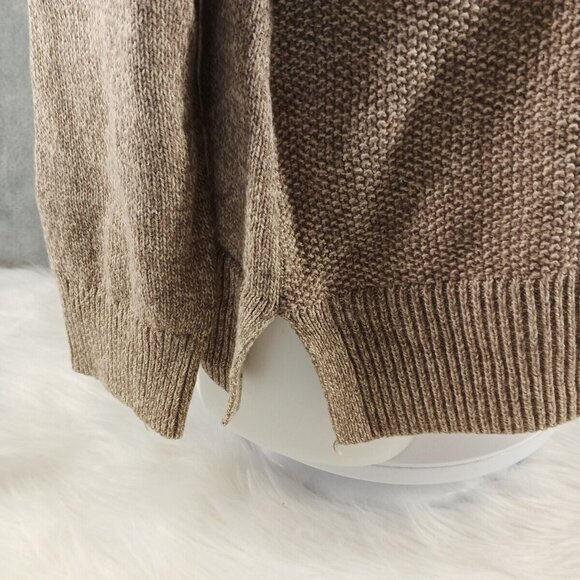 NWT KAREN SCOTT Cable Knit Textured Sweater XL(16-18) Cotton Dark Beige - Picture 8 of 13